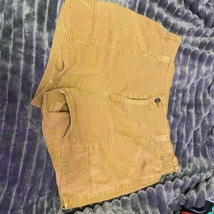 Tan High-Waisted Shorts